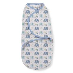 ergonomisk svøbepose fra SwaddleMe med elefant